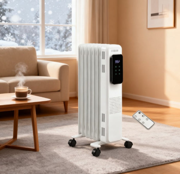 English Elm Freestanding Tower Space Heater with Remote Timer and Oscillating Warmth for Any Room T3971P414279