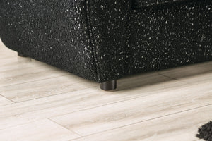 English Elm Contemporary Plush Armless Chair with Metal Legs, Adjustable Headrest, Boxed Cushions & Chaise Comfort Black 46 L x 37 W x 30 H B2741P378513