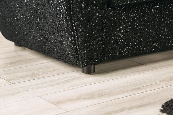 English Elm Contemporary Plush Armless Chair with Metal Legs, Adjustable Headrest, Boxed Cushions & Chaise Comfort Black 46 L x 37 W x 30 H B2741P378513