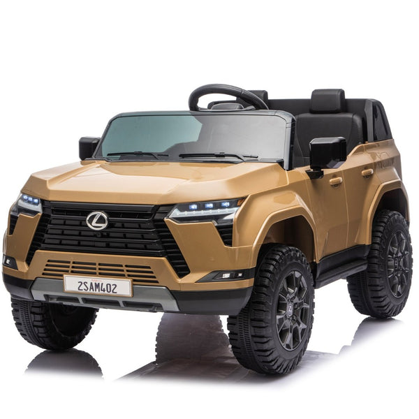 English Elm Lexus Gx550 Two Seat Kids Ride on with 24v Power Remote Control and Suspension Champagne W1578P416234