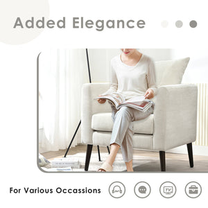 English Elm Modern Chenille Accent Chair — Ergonomic Padded Armchair with Wood Legs, Mid-Century Lounge Seat w/ Pillow W1028P188580