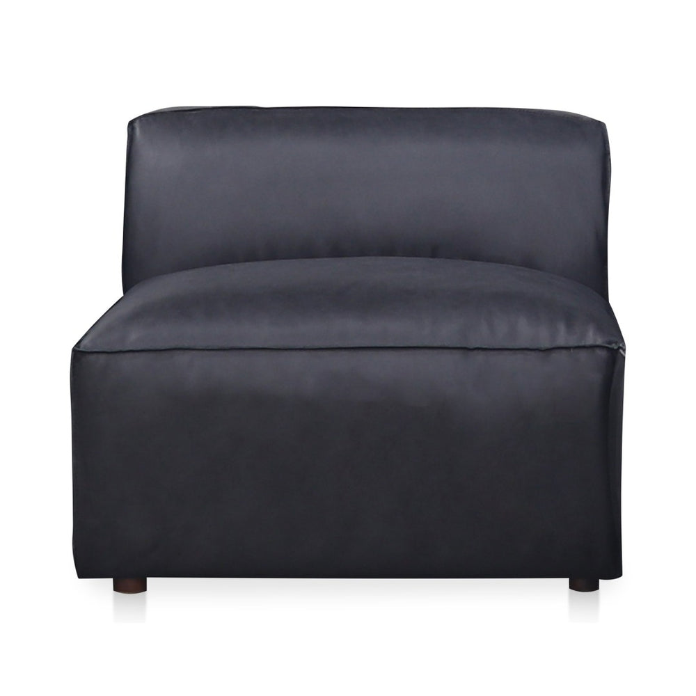 English Elm Form Low Profile Slipper Chair Top Grain Leather Seat for Modern Living Spaces B2769P504414