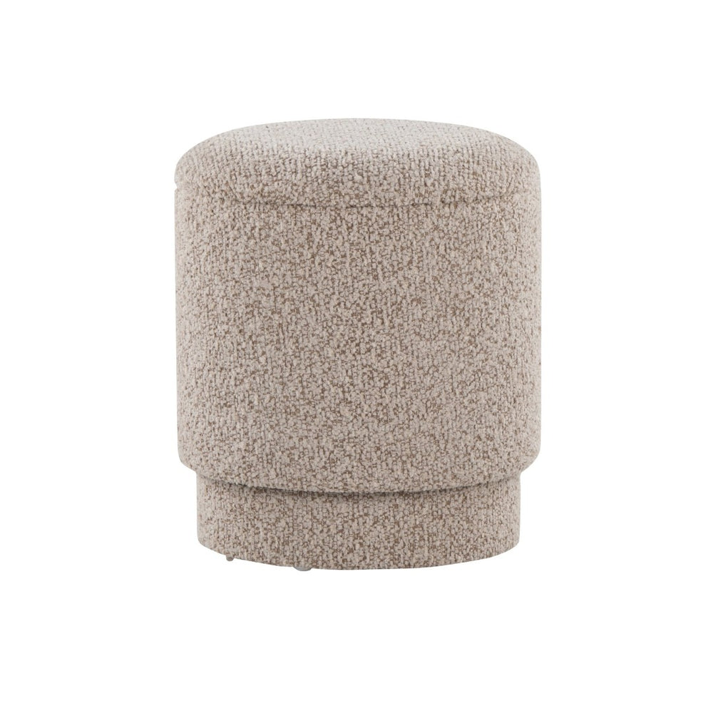 English Elm Ottoman Set Nesting Storage Cubes Upholstered in Rich Fabric for Modern Living Spaces Light Brown B202P471502
