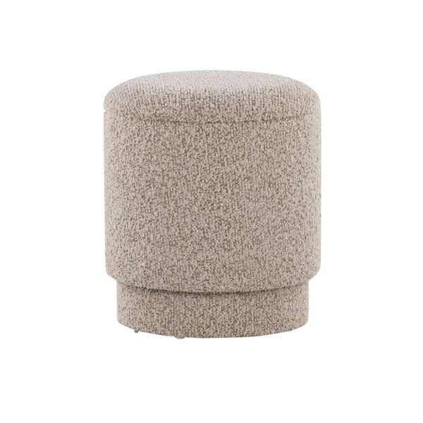 English Elm Ottoman Set Nesting Storage Cubes Upholstered in Rich Fabric for Modern Living Spaces Light Brown B202P471502