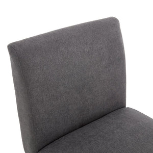 English Elm COOLMORE Swivel Rolling Dining Chair with Hidden Storage, Linen Upholstered 4-Wheel Multiuse Seat Dark Gray W1539P277680