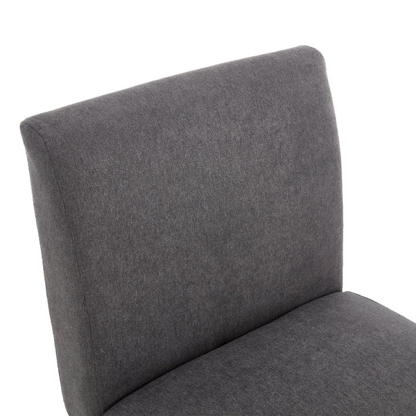 English Elm COOLMORE Swivel Rolling Dining Chair with Hidden Storage, Linen Upholstered 4-Wheel Multiuse Seat Dark Gray W1539P277680