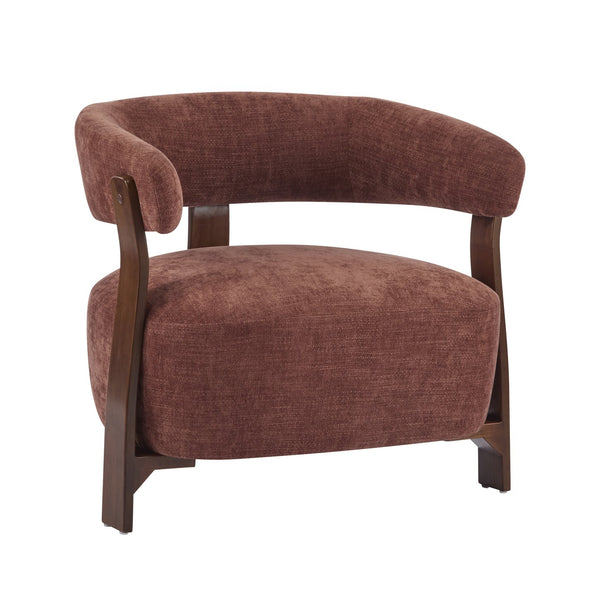 English Elm Christopher Knight Home® - accent Arm Chair with Bent Wood Legs and Plush Upholstery, Modern Minimalist Comfort & Stability Coral,Walnut 29 L x 27.75 W x 21 H N776P368458R