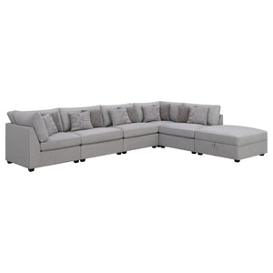 English Elm Lafayette Modular Sectional Sofa Six Piece Feather Down Cushions Contemporary Living Room B062S01447