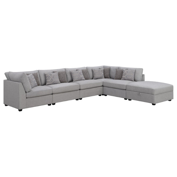 English Elm Lafayette Modular Sectional Sofa Six Piece Feather Down Cushions Contemporary Living Room B062S01447