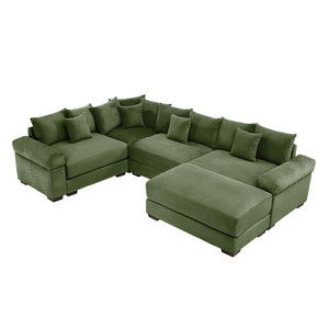 English Elm Oversized Modular Sectional Couch - Cloud-Like Comfort With Premium Corduroy & Ergonomic Design W714S01341-GIGA