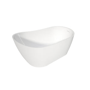 English Elm Premium Oval Acrylic Freestanding Soaking Tub High Back Glossy White Spa Style T3785P380651