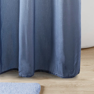JLA Home Madison Park - Ombre Embossed Seersucker Shower Curtain — Textured Gradient Design, Machine Washable, 72"x72" Blue MP70-6596