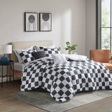 Miley Modern/Contemporary Checkered Comforter Set