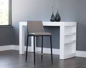 Sunpan Renee Modern Counter Stool in Armour Grey & Dark Slate - Sleek Design for Urban Dining Spaces