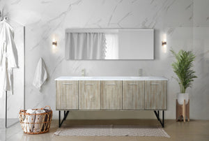 English Elm Rustic Acacia Double Bath Vanity With White Quartz Top - 80" W, Ample Storage & Soft-Close Design B2731P259648-GIGA
