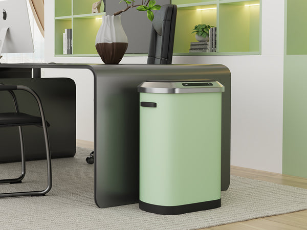 English Elm 50L Smart automatic Trash Can with Silent Slow-Close Lid, Motion Sensor, Durable 0.45mm Steel Body Mint Green W1550P247982