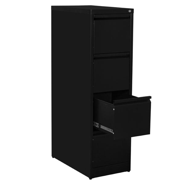 OSP Home Furnishings 2-drawer Metal File Cabinet Fully Assembled for Office Storage and Letter Size Filing 4-Drawer VF4DR-B