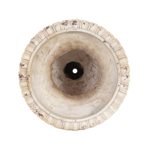 English Elm Christopher Knight Home® - MGO Hand-Painted Antique White Garden Urn 19.25" H with Drainage Hole & Stopper, Durable MGO N772P287817W