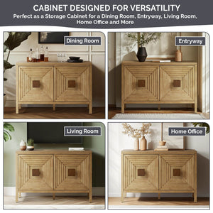 JLA Home Madison Park - Geometric Madison Park Paige 2-Door Storage Cabinet with Adjustable Shelves, Geometric Doors Flair MP130-1207