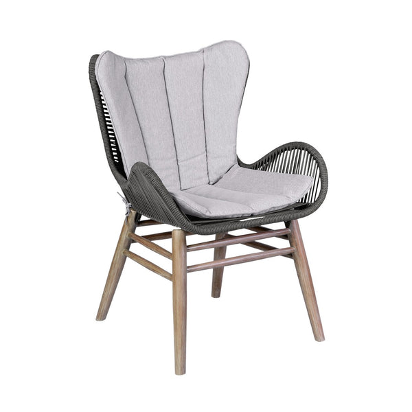 English Elm Mateo Outdoor Dining Chair Solid Eucalyptus Frame with Hand-woven Charcoal Rope Seat B2736P464846
