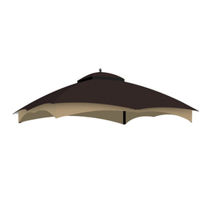 English Elm Replacement Canopy Top Heavy Duty 10x12 Gazebo Roof with Vent, UV Water-Repellent Fabric, Mosquito Netting Brown W419P208850