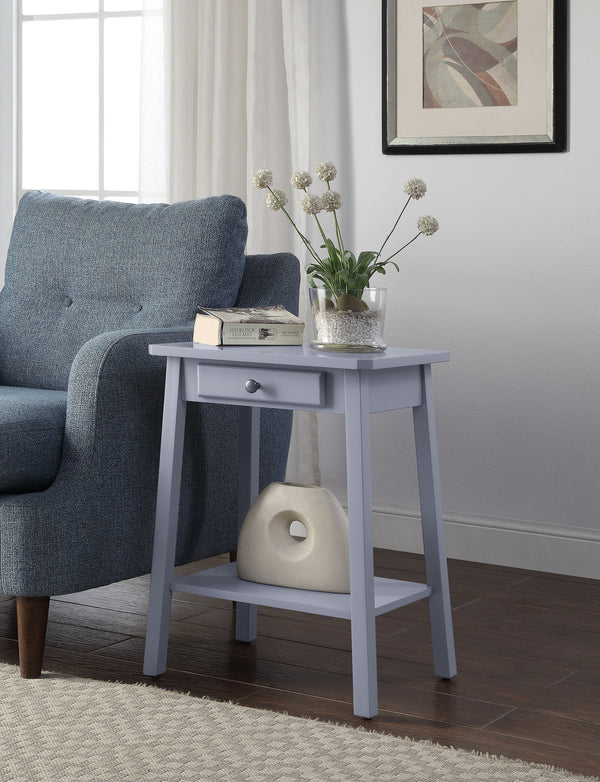 English Elm Kaife Gray Accent Table with Slim Drawer & Open Display Shelf, Synthetic Wood, Compact 15"x10"x13" B2726P243279