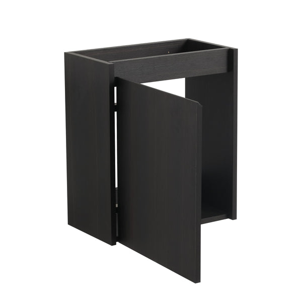 English Elm 16" Bathroom Vanity Sink Combo for Small Spaces — Compact Engineered Wood Cabinet with Ceramic Basin, Moisture-Resistant Finish and Hidden Handle, Easy Assembly Black W1972P190340