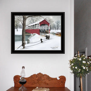 English Elm "crisp Winter Evening" Billy Jacobs Pastoral Framed Print Black Wood Wall Art B06785317