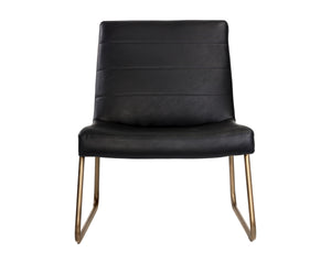 Sunpan Anton Lounge Chair - Stylish Comfort with Sculpted Seat and Rustic Bronze Frame for Modern Spaces Vintage Black