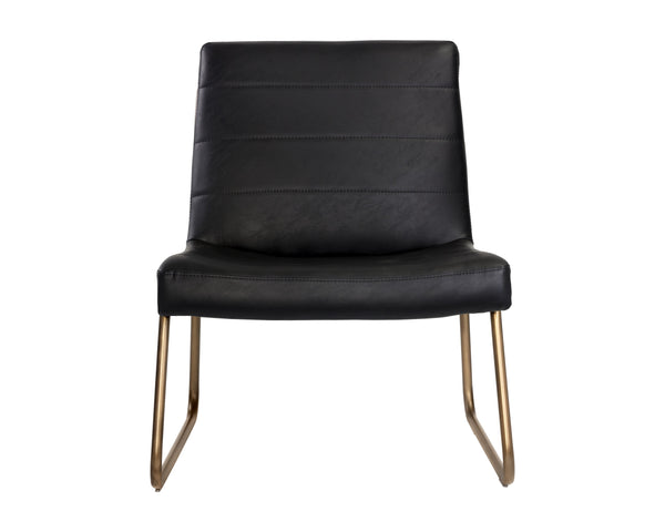 Sunpan Anton Lounge Chair - Stylish Comfort with Sculpted Seat and Rustic Bronze Frame for Modern Spaces Vintage Black