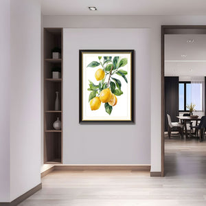English Elm Set Of 2 Lemon Botanical Canvas Prints – Vibrant Fruit Art In Solid Wood Frames For Stylish Décor T3976P383240-GIGA