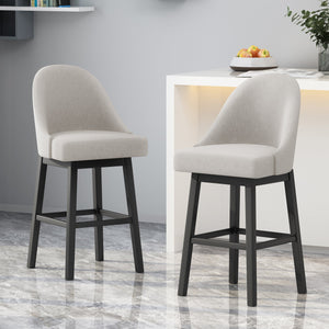 English Elm Christopher Knight Home® - SWIVEL Barstool MP2 Set of 2 - Wheat Fabric Upholstered Swivel Seats, Rubberwood Frame, 31" Seat Height 65450.00WHEAT