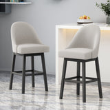 Christopher Knight Home® - Noble House - Boyd Modern Upholstered Swivel Bar Stool