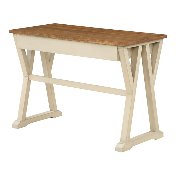 OSP Home Furnishings Jericho Rustic Writing Desk Antique White