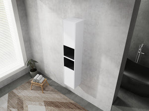 English Elm 12" Bathroom Side Cabinet - Wall-Mounted, Soft-Close Doors, Space-Saving Design For Modern Storage Solutions W999S00280