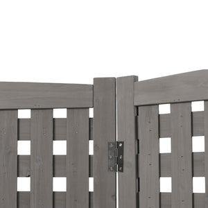 English Elm 3-panel Outdoor Slatted Wood Enclosure Screen for Ac Units Patios and Garden Areas Grey W2640P290523