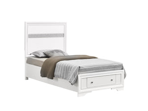 English Elm Madrid Twin Bed With Storage Drawers - Modern White Laminate Design For Small Spaces & Comfort B078S00614