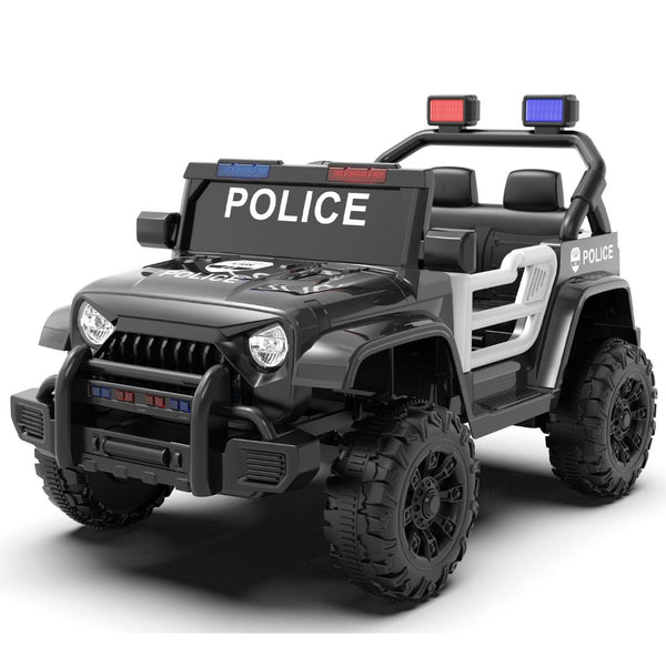 English Elm 12v Kids Police Ride on Car with Remote Control Dual Motors Suspension and Bluetooth W1578P353183