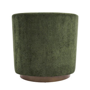 English Elm Halo Velvet Barrel Swivel Accent Chair with Bentwood Ring Base for Living Rooms Olive Green,Walnut N776P378583G