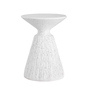 English Elm Outdoor Mgo Speckled Pedestal Side Table Retro Bohemian Accent for Patio or Living Room N765P382571W