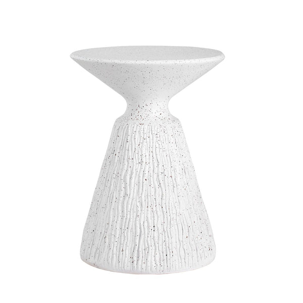English Elm Outdoor Mgo Speckled Pedestal Side Table Retro Bohemian Accent for Patio or Living Room N765P382571W