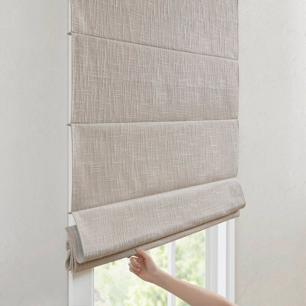 English Elm 1 Blackout Cordless Roman Shade 27x64 Inch Thermal Light-Blocking Window Treatment for Privacy Comfort Linen 4.96 L x 9.25 W x 8.07 H B035P319844