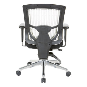 OSP Home Furnishings Contoured Plastic Back Manager Chair with Lumbar Support and Ergonomic Foam Seat 97898CWH-30