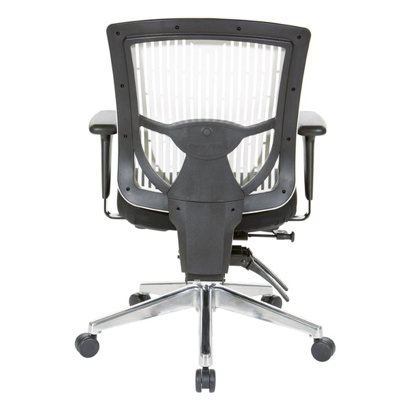 OSP Home Furnishings Contoured Plastic Back Manager Chair with Lumbar Support and Ergonomic Foam Seat 97898CWH-30