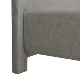 English Elm Helen Tall Upholstered Tufted Platform Bed Frame, Heathered Grey Linen