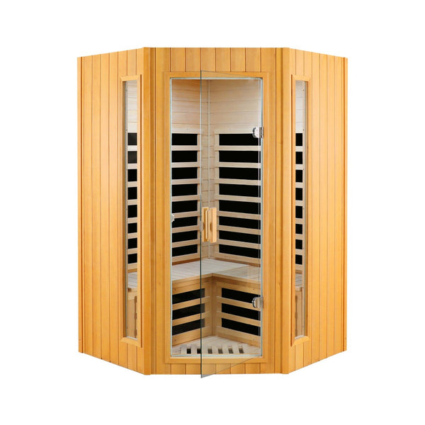 English Elm Two Person Hemlock Wood Far Infrared Home Sauna with Bluetooth and Led Lighting W2611P175995