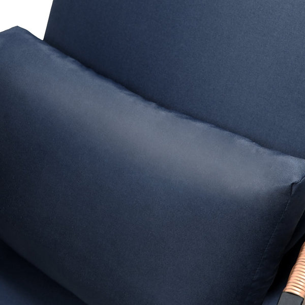 English Elm U_Style Outdoor Multi-Piece Sofa Set with Tempered Glass Table, Weather-Resistant Cushions for Patio Dark Blue WY000435AAV