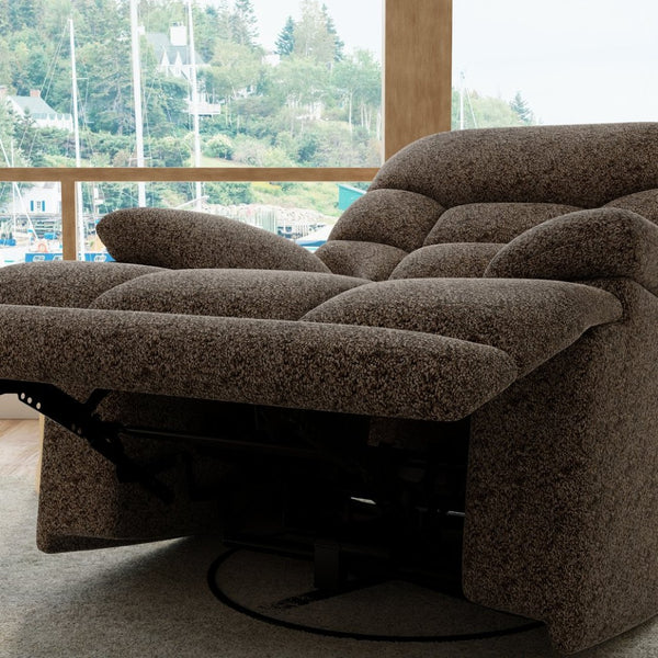 English Elm Swivel Glider Recliner Plush Upholstered Chair for Contemporary Living Rooms Brown B339P422559