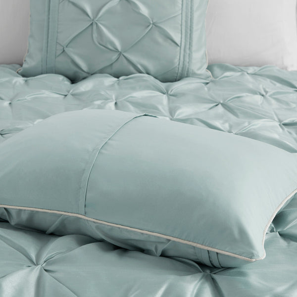 English Elm 7 Piece Tufted Comforter Set In Seafoam King - Tranquil, Textured Design For Coastal Bedroom Style B03597127