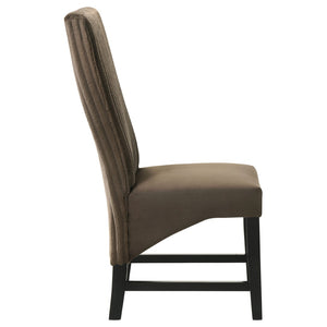 English Elm Dempsey Corduroy and Velvet Upholstered Dining Chairs with Tall Back Set of 2 Chocolate B062P440299